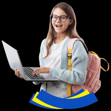 Student taking an online examination